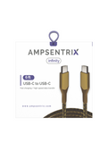 Replacement 6 ft USB Type C To USB Type C Cable (AmpSentrix) (Infinity) (Gold) Compatible with Ampsentrix