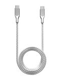 Replacement 6 ft USB Type C To USB Type C Cable (AmpSentrix) (Infinity) (Silver) Compatible with Ampsentrix