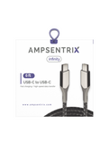 Replacement 6 ft USB Type C To USB Type C Cable (AmpSentrix) (Infinity) (Silver) Compatible with Ampsentrix