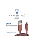 Replacement 6 ft Non-MFI USB Type A To Lightning Cable (AmpSentrix) (Infinity) (Pink) Compatible with Ampsentrix