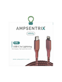 Replacement 6 ft Non-MFI USB Type C To Lightning Cable (AmpSentrix) (Infinity) (Pink) Compatible with Ampsentrix