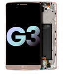 Replacement LCD Assembly With Frame Compatible with LG G3 (Genuine OEM) (Gold)