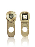 Replacement Back Camera Lens With Button Frame Compatible with LG V10 (Gold / White)