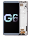Replacement LCD Assembly With Frame Compatible with LG G6 (Genuine OEM) (Ice Platinum Silver)