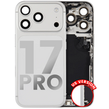 Replacement Back Housing W/ Charging Port Flex & Small Parts Compatible with Apple iPhone 17 Pro (US Version) (Used OEM Pull: Grade A) (Silver)