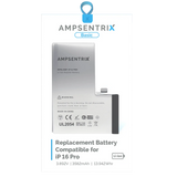 Replacement Battery Compatible with Apple iPhone 16 Pro (AmpSentrix Basic)
