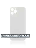 Replacement Back Glass With 3M Adhesive Compatible with Apple iPhone 11 Pro (No Logo / Large Camera Hole) (Silver)