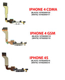 Replacement Charging Port Cable Compatible with Apple iPhone 4 (GSM) (Black)